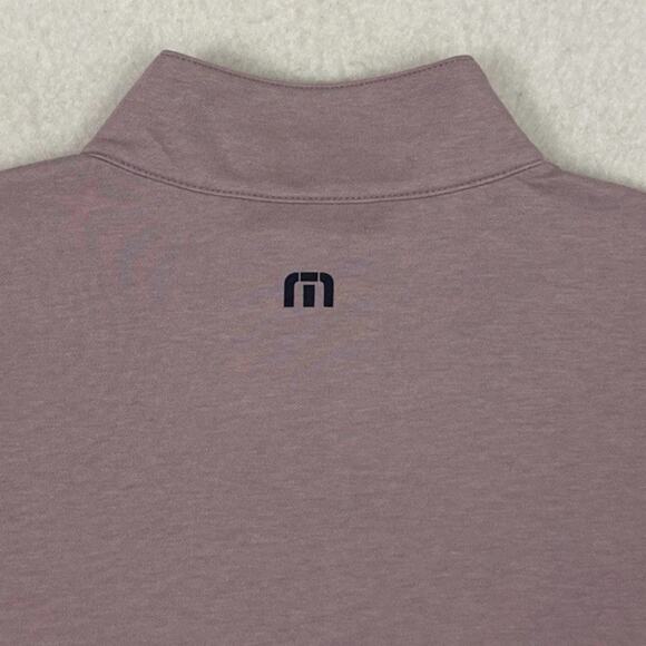 Travis Mathew Mens S Swell Season 1/4 Zip Golf Pullover Heather Mauve ECO NWT - Picture 8 of 11